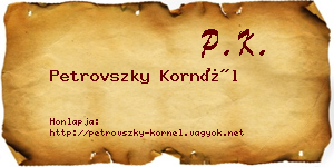 Petrovszky Kornél névjegykártya