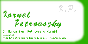 kornel petrovszky business card