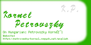 kornel petrovszky business card